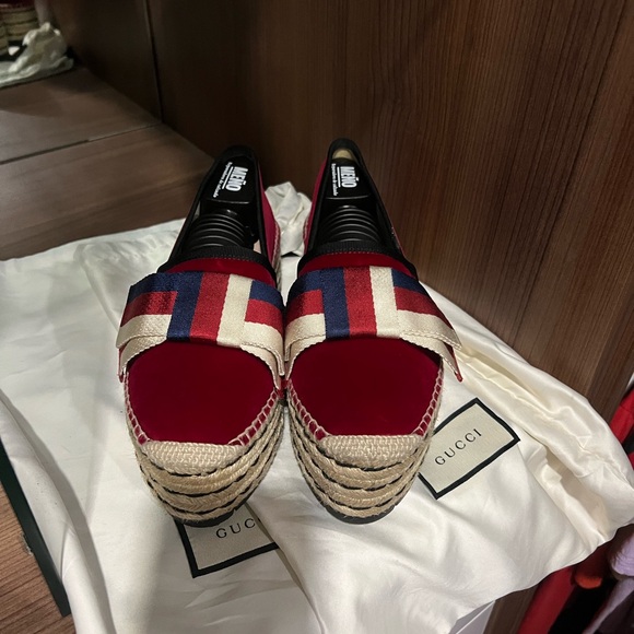 new gucci high red with bow espadrilles - Picture 1 of 4